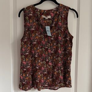 LOFT Multicolor Foliage Blouse